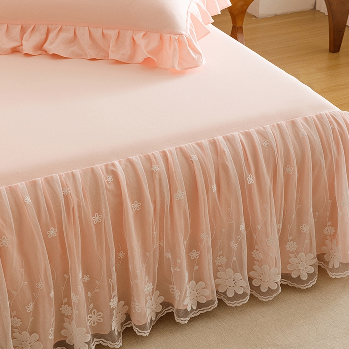 91家纺网 家纺一手货源 找家纺 （总）好儿喜家纺2025新款A类水洗棉床裙三件套-悠梦系列