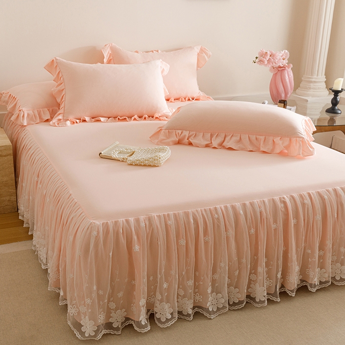 91家纺网 家纺一手货源 找家纺 （总）好儿喜家纺2025新款A类水洗棉床裙三件套-悠梦系列