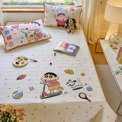 （总）鑫喜莱家纺 2025新款毛巾绣云朵棉床盖三件套