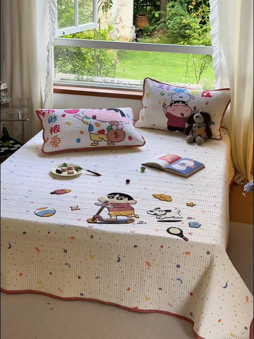 91家纺网 家纺一手货源 找家纺 （总）鑫喜莱家纺 2025新款毛巾绣云朵棉床盖三件套