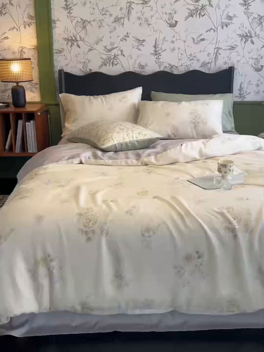 91家纺网 家纺一手货源 找家纺 时年家纺 2024春夏新品莱赛尔天丝印花四件套 语彩