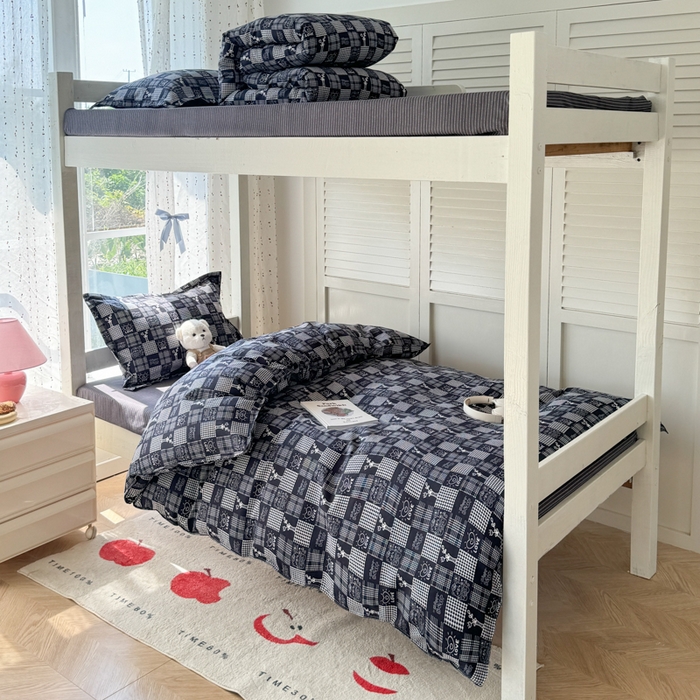 91家纺网 家纺一手货源 找家纺 （总）简冠 开学季2025新款植物羊绒学生宿舍上下铺学生三件套四件套