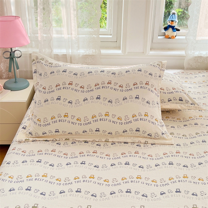 91家纺网 家纺一手货源 找家纺 （总）梦舒羽 2025新款云感双层纱印花枕套宿舍单人枕芯套一对装枕头套