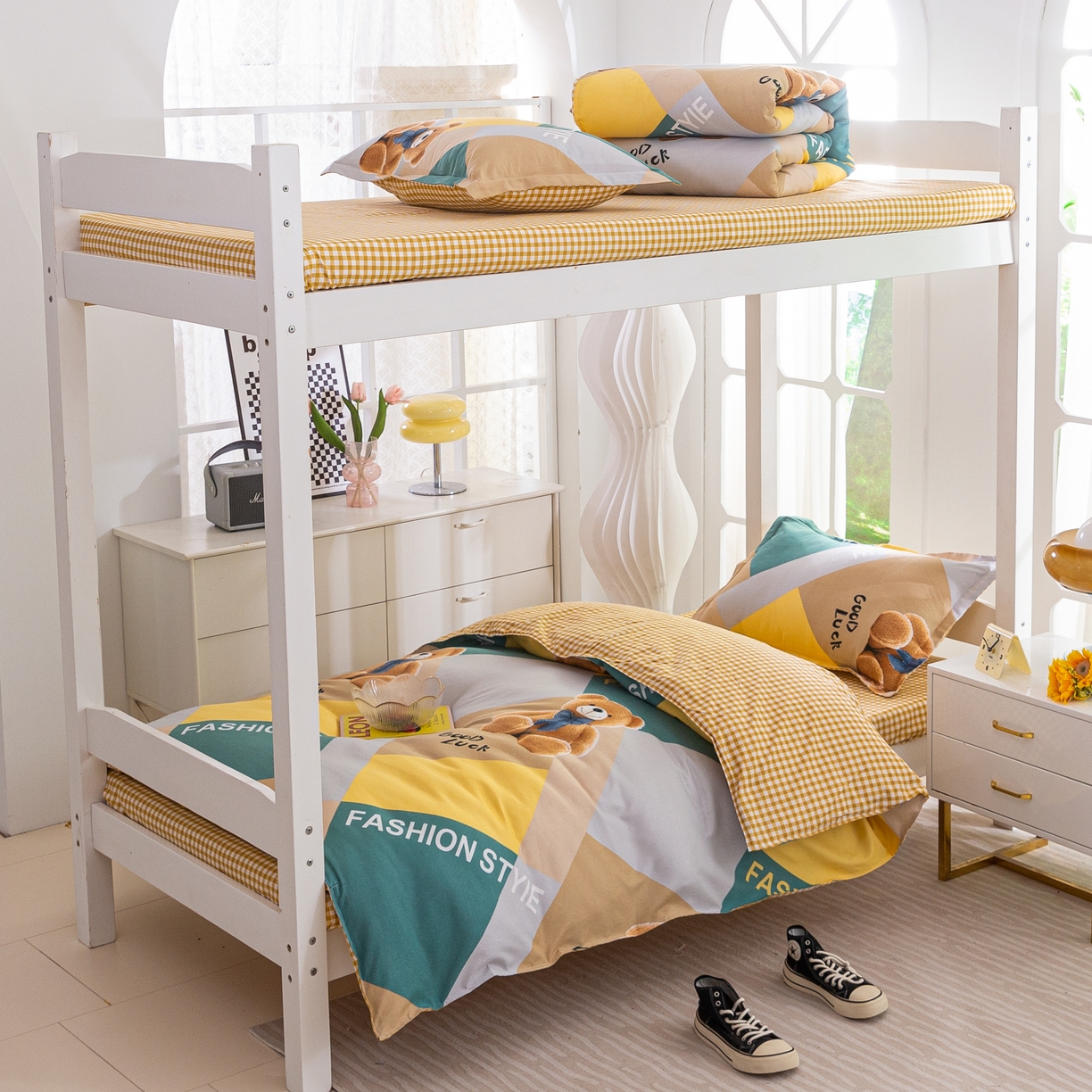 91家纺网 家纺一手货源 找家纺 （总）简冠 开学季2025植物羊绒学生宿舍上下铺学生三件套学生床垫被子被芯大礼包