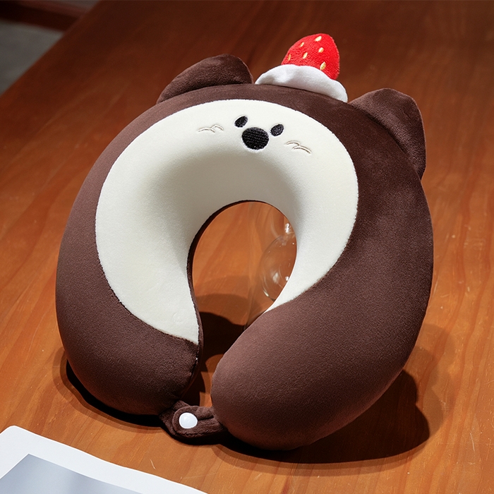 仟億萊 2025新款瑞士卷動物系列記憶棉U枕 記憶草莓西高地 33*32cm/只