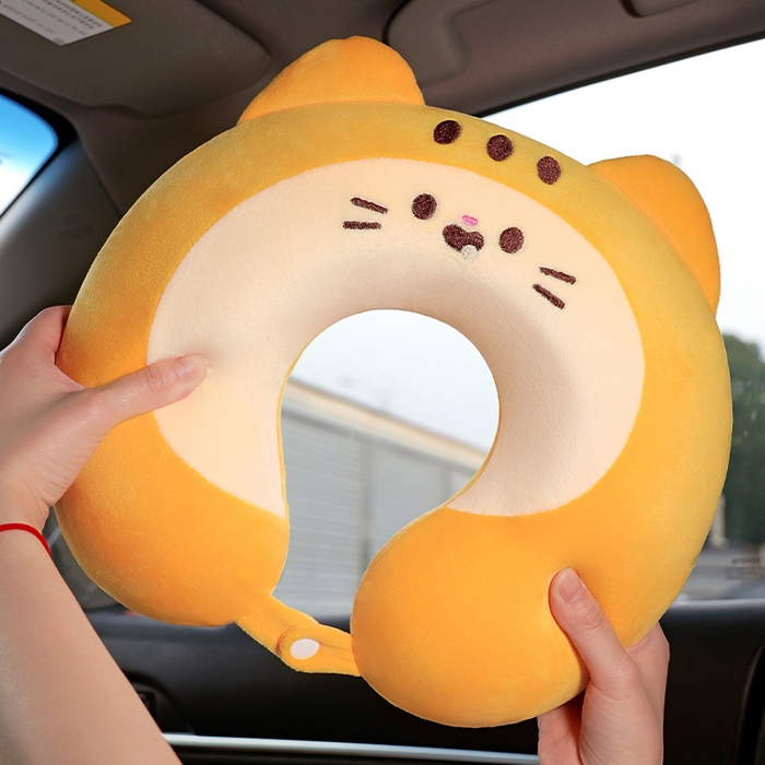 91家纺网 家纺一手货源 找家纺 仟亿莱 2025新款瑞士卷动物系列记忆棉U枕 记忆三花猫 33*32cm/只