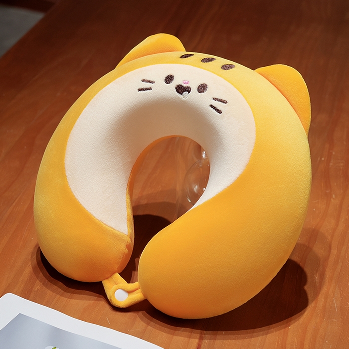 仟億萊 2025新款瑞士卷動物系列記憶棉U枕 記憶三花貓 33*32cm/只