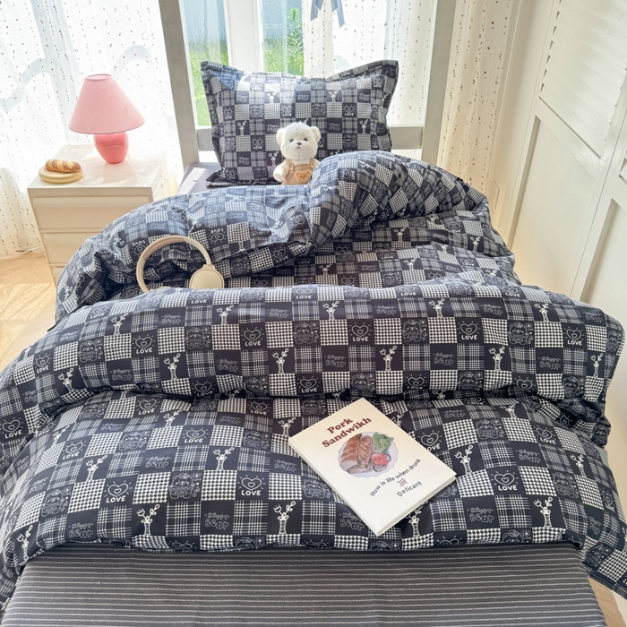 91家纺网 家纺一手货源 找家纺 简冠 开学季2025植物羊绒学生宿舍上下铺学生三件套学生床垫被子被芯大礼包 柏拉图