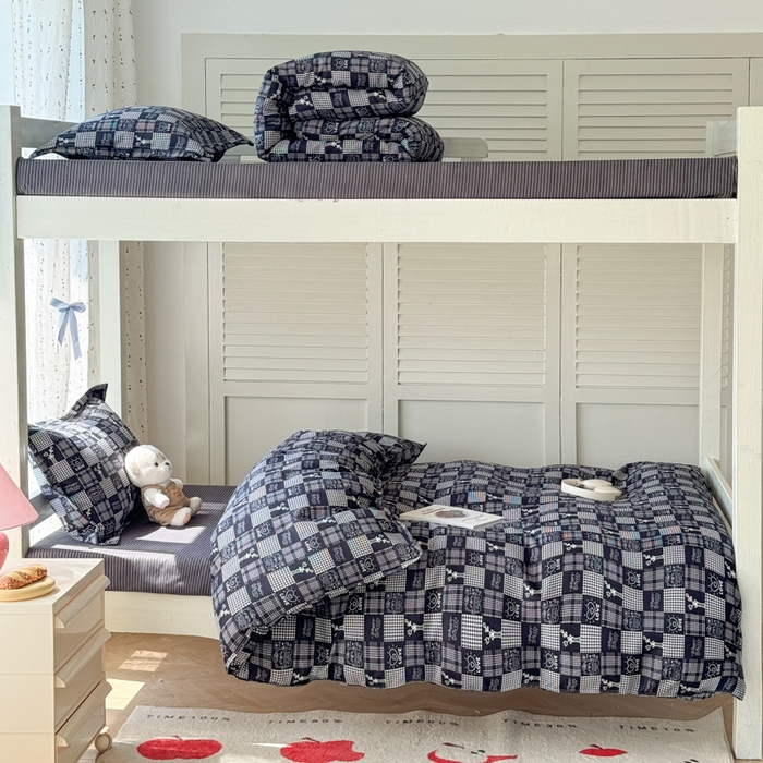 91家纺网 家纺一手货源 找家纺 简冠 开学季2025植物羊绒学生宿舍上下铺学生三件套学生床垫被子被芯大礼包 柏拉图