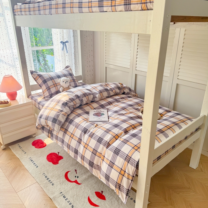 91家纺网 家纺一手货源 找家纺 简冠 开学季2025植物羊绒学生宿舍上下铺学生三件套学生床垫被子被芯大礼包 半夏时光