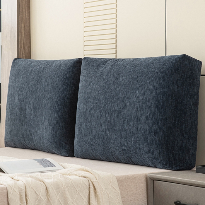 美达人 2025新款珍珠棉雪尼尔立体面包靠背床头靠垫大靠背沙发抱枕飘窗阳台靠枕 雪尼尔-立体面包-墨蓝
