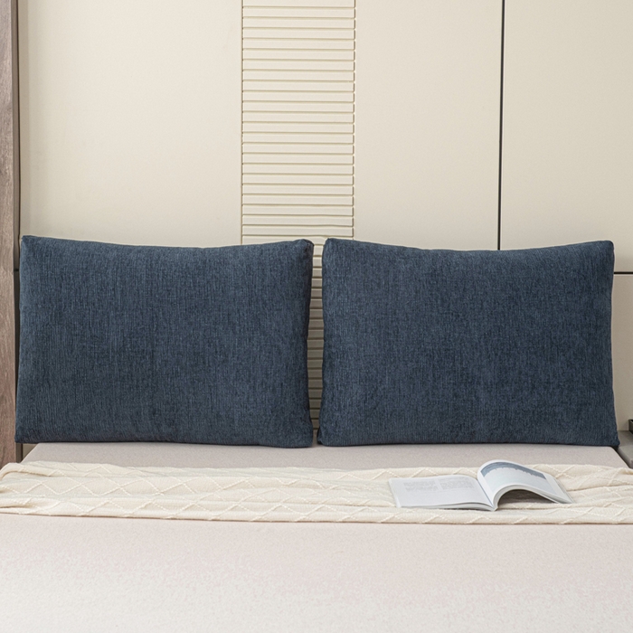 91家纺网 家纺一手货源 找家纺 美达人 2025新款珍珠棉雪尼尔立体面包靠背床头靠垫大靠背沙发抱枕飘窗阳台靠枕 雪尼尔-立体面包-墨蓝