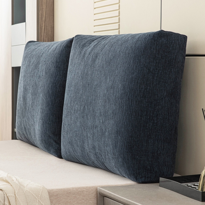 91家纺网 家纺一手货源 找家纺 美达人 2025新款珍珠棉雪尼尔立体面包靠背床头靠垫大靠背沙发抱枕飘窗阳台靠枕 雪尼尔-立体面包-墨蓝
