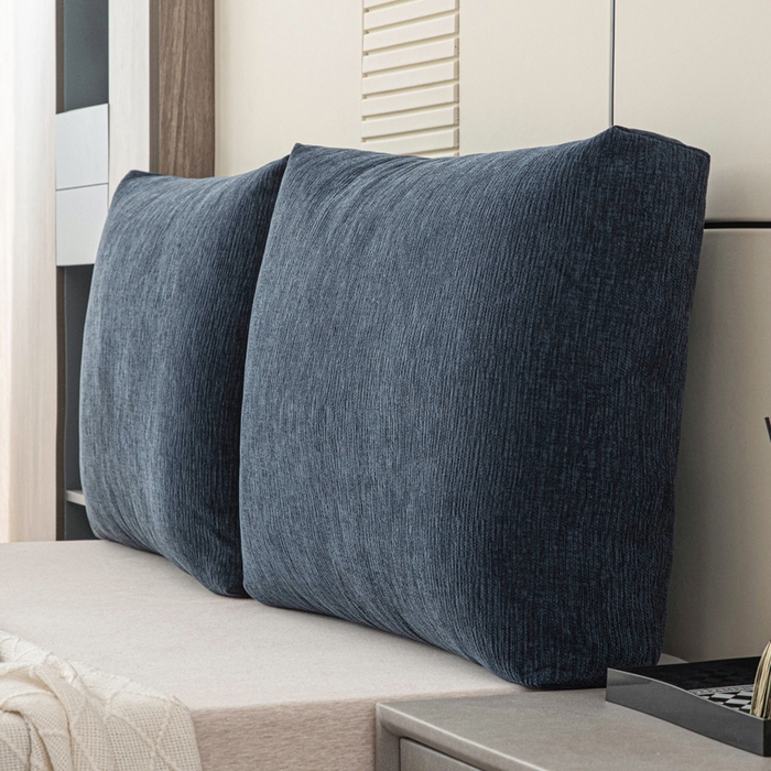 91家纺网 家纺一手货源 找家纺 美达人 2025新款珍珠棉雪尼尔立体面包靠背床头靠垫大靠背沙发抱枕飘窗阳台靠枕 雪尼尔-立体面包-墨蓝