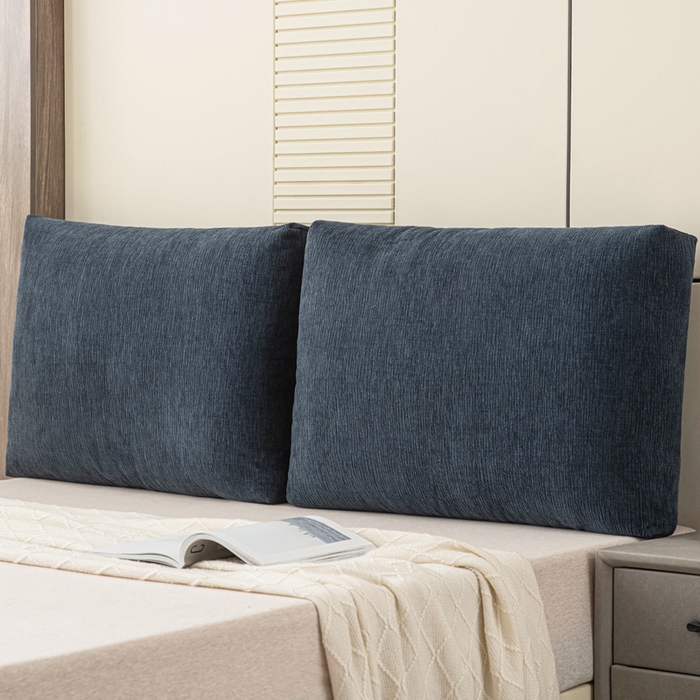 91家纺网 家纺一手货源 找家纺 美达人 2025新款珍珠棉雪尼尔立体面包靠背床头靠垫大靠背沙发抱枕飘窗阳台靠枕 雪尼尔-立体面包-墨蓝