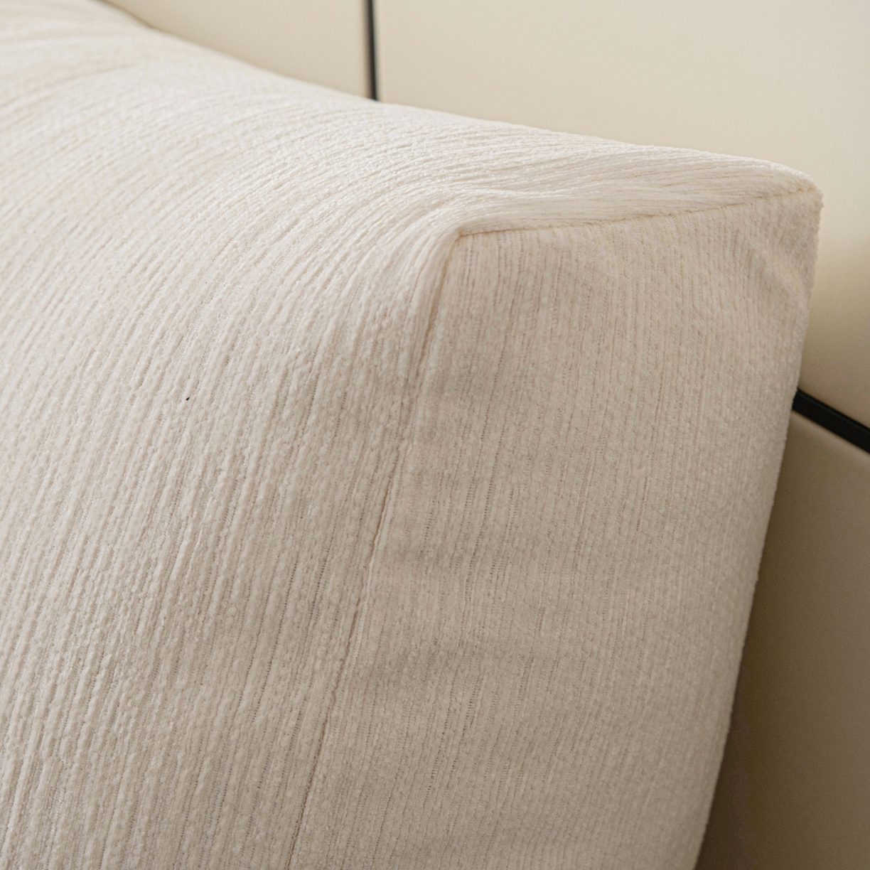 91家纺网 家纺一手货源 找家纺 美达人 2025新款珍珠棉雪尼尔立体面包靠背床头靠垫大靠背沙发抱枕飘窗阳台靠枕 雪尼尔-立体面包-素白