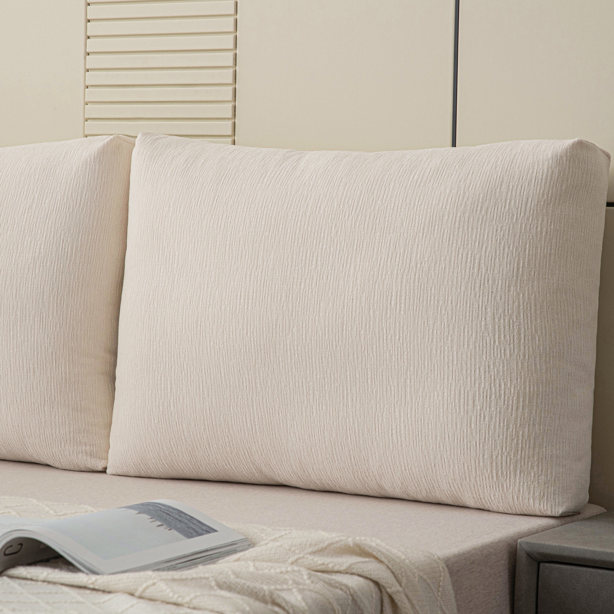 91家纺网 家纺一手货源 找家纺 （总）美达人 2025新款珍珠棉雪尼尔立体面包靠背床头靠垫大靠背沙发抱枕飘窗阳台靠枕