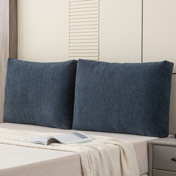 91家纺网 家纺一手货源 找家纺 美达人 2025新款珍珠棉雪尼尔立体面包靠背床头靠垫大靠背沙发抱枕飘窗阳台靠枕 雪尼尔-立体面包-墨蓝