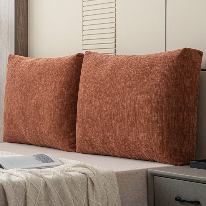 美达人 2025新款珍珠棉雪尼尔立体面包靠背床头靠垫大靠背沙发抱枕飘窗阳台靠枕 雪尼尔-立体面包-云橙