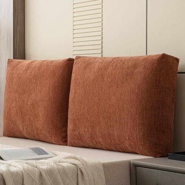 91家纺网 家纺一手货源 找家纺 美达人 2025新款珍珠棉雪尼尔立体面包靠背床头靠垫大靠背沙发抱枕飘窗阳台靠枕 雪尼尔-立体面包-云橙