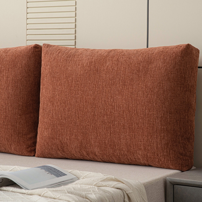 91家纺网 家纺一手货源 找家纺 美达人 2025新款珍珠棉雪尼尔立体面包靠背床头靠垫大靠背沙发抱枕飘窗阳台靠枕 雪尼尔-立体面包-云橙