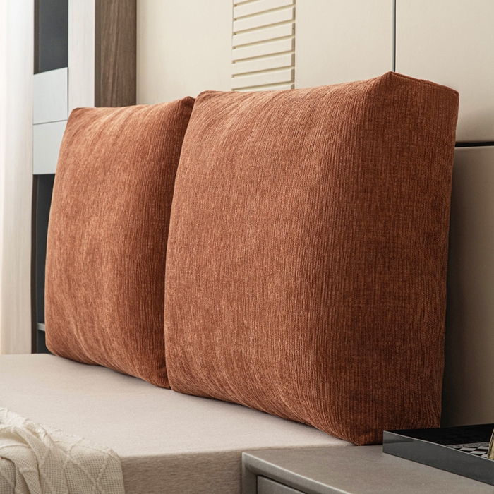 91家纺网 家纺一手货源 找家纺 美达人 2025新款珍珠棉雪尼尔立体面包靠背床头靠垫大靠背沙发抱枕飘窗阳台靠枕 雪尼尔-立体面包-云橙