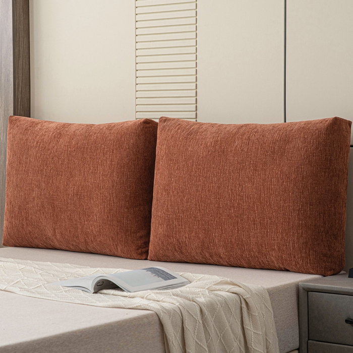 91家纺网 家纺一手货源 找家纺 美达人 2025新款珍珠棉雪尼尔立体面包靠背床头靠垫大靠背沙发抱枕飘窗阳台靠枕 雪尼尔-立体面包-云橙