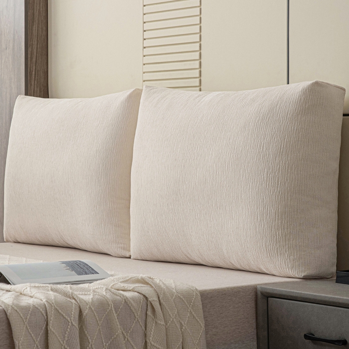 美达人 2025新款珍珠棉雪尼尔立体面包靠背床头靠垫大靠背沙发抱枕飘窗阳台靠枕 雪尼尔-立体面包-素白