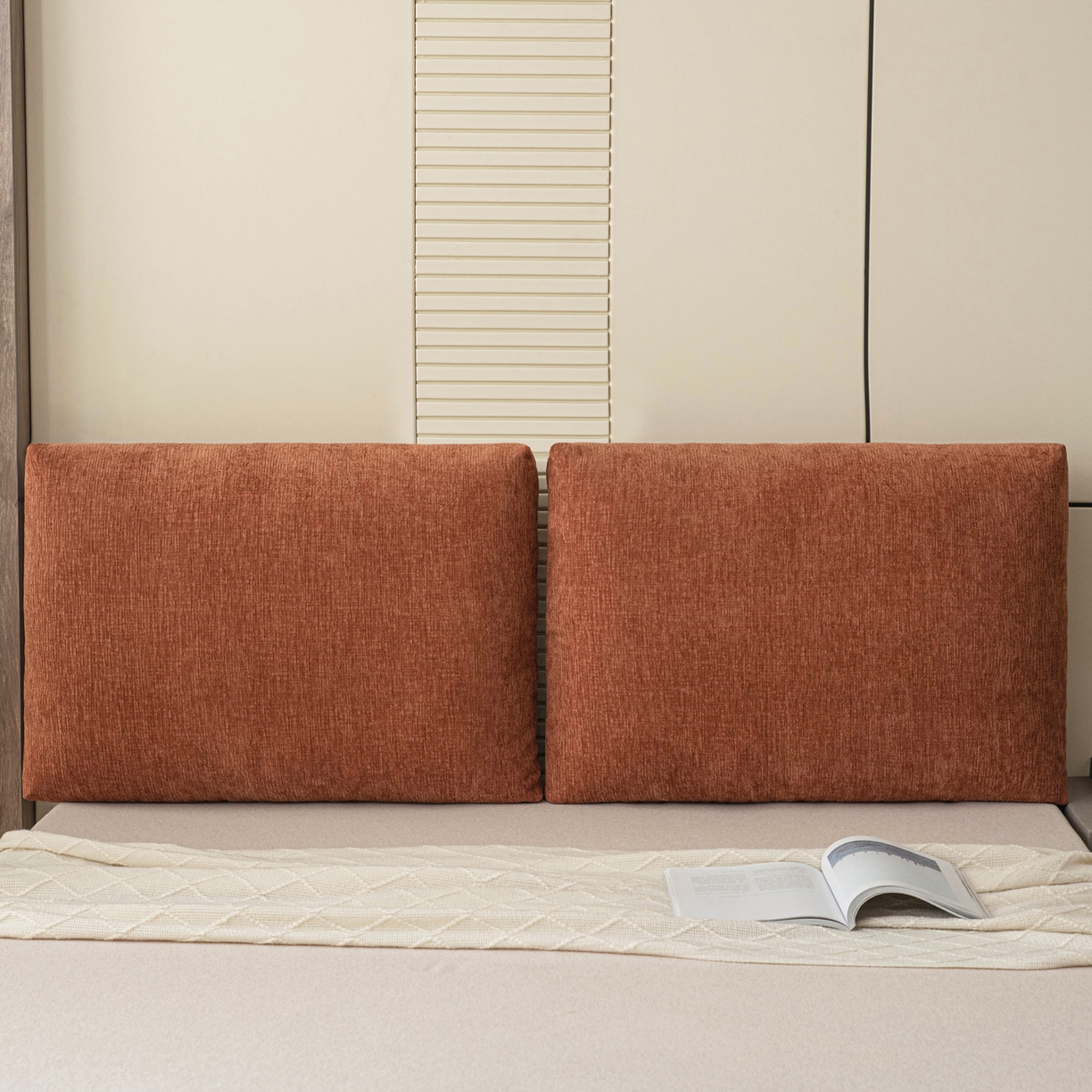 91家纺网 家纺一手货源 找家纺 美达人 2025新款珍珠棉雪尼尔立体面包靠背床头靠垫大靠背沙发抱枕飘窗阳台靠枕 雪尼尔-立体面包-云橙