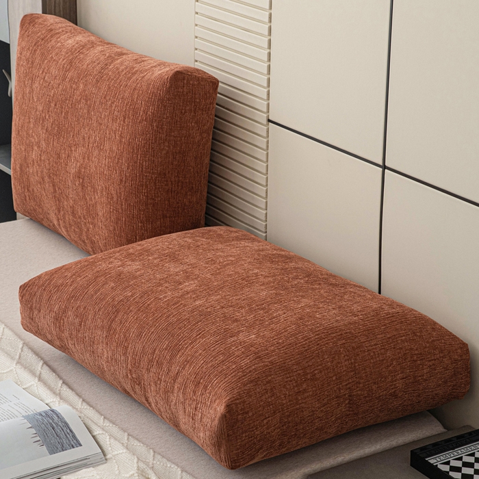 91家纺网 家纺一手货源 找家纺 美达人 2025新款珍珠棉雪尼尔立体面包靠背床头靠垫大靠背沙发抱枕飘窗阳台靠枕 雪尼尔-立体面包-云橙