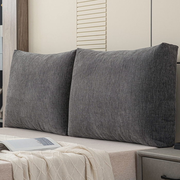 91家纺网 家纺一手货源 找家纺 美达人 2025新款珍珠棉雪尼尔立体面包靠背床头靠垫大靠背沙发抱枕飘窗阳台靠枕 雪尼尔-立体面包-炭黑