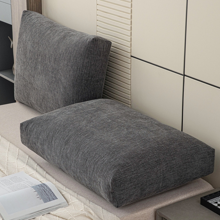 91家纺网 家纺一手货源 找家纺 美达人 2025新款珍珠棉雪尼尔立体面包靠背床头靠垫大靠背沙发抱枕飘窗阳台靠枕 雪尼尔-立体面包-炭黑