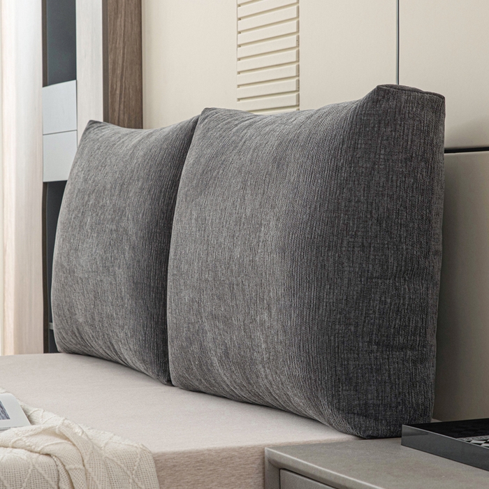 91家纺网 家纺一手货源 找家纺 美达人 2025新款珍珠棉雪尼尔立体面包靠背床头靠垫大靠背沙发抱枕飘窗阳台靠枕 雪尼尔-立体面包-炭黑