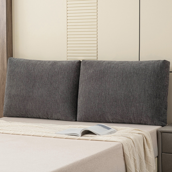 91家纺网 家纺一手货源 找家纺 美达人 2025新款珍珠棉雪尼尔立体面包靠背床头靠垫大靠背沙发抱枕飘窗阳台靠枕 雪尼尔-立体面包-炭黑