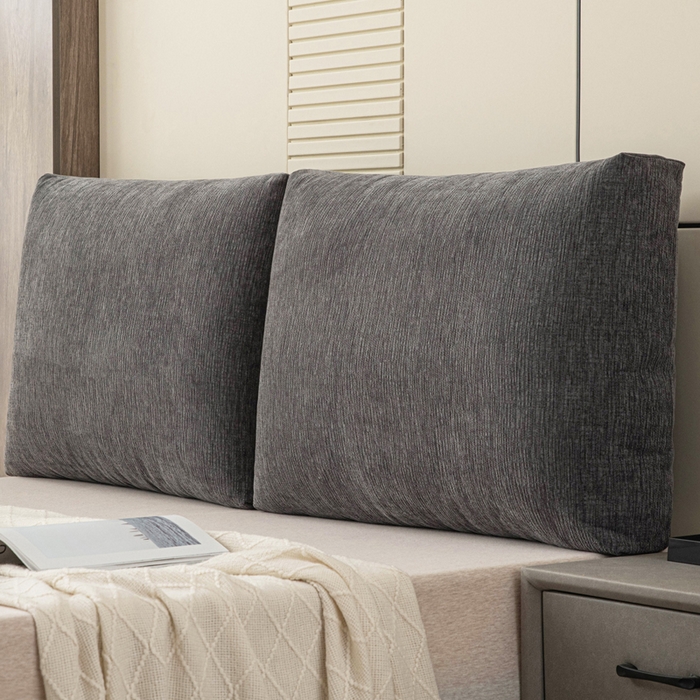 美达人 2025新款珍珠棉雪尼尔立体面包靠背床头靠垫大靠背沙发抱枕飘窗阳台靠枕 雪尼尔-立体面包-炭黑