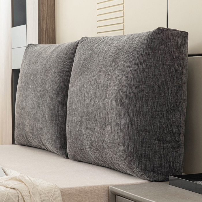 91家纺网 家纺一手货源 找家纺 美达人 2025新款珍珠棉雪尼尔立体面包靠背床头靠垫大靠背沙发抱枕飘窗阳台靠枕 雪尼尔-立体面包-炭黑