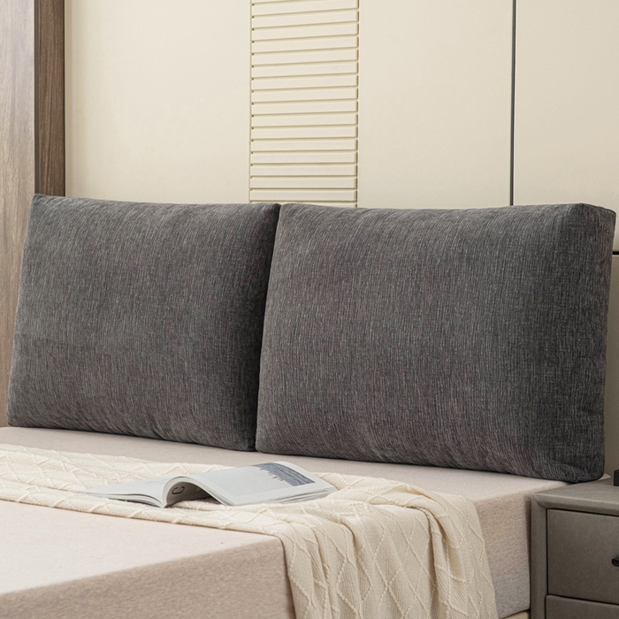 91家纺网 家纺一手货源 找家纺 美达人 2025新款珍珠棉雪尼尔立体面包靠背床头靠垫大靠背沙发抱枕飘窗阳台靠枕 雪尼尔-立体面包-炭黑