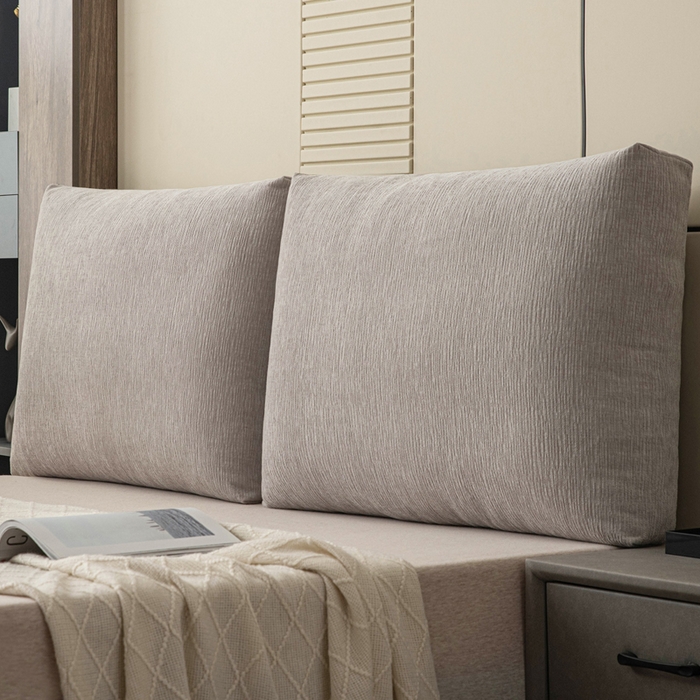 美达人 2025新款珍珠棉雪尼尔立体面包靠背床头靠垫大靠背沙发抱枕飘窗阳台靠枕 雪尼尔-立体面包-浅灰