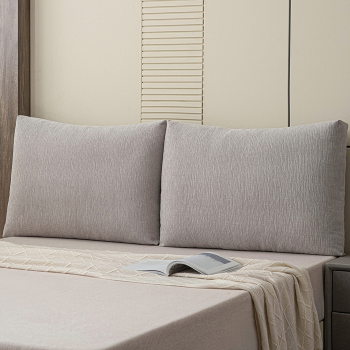 91家纺网 家纺一手货源 找家纺 美达人 2025新款珍珠棉雪尼尔立体面包靠背床头靠垫大靠背沙发抱枕飘窗阳台靠枕 雪尼尔-立体面包-浅灰