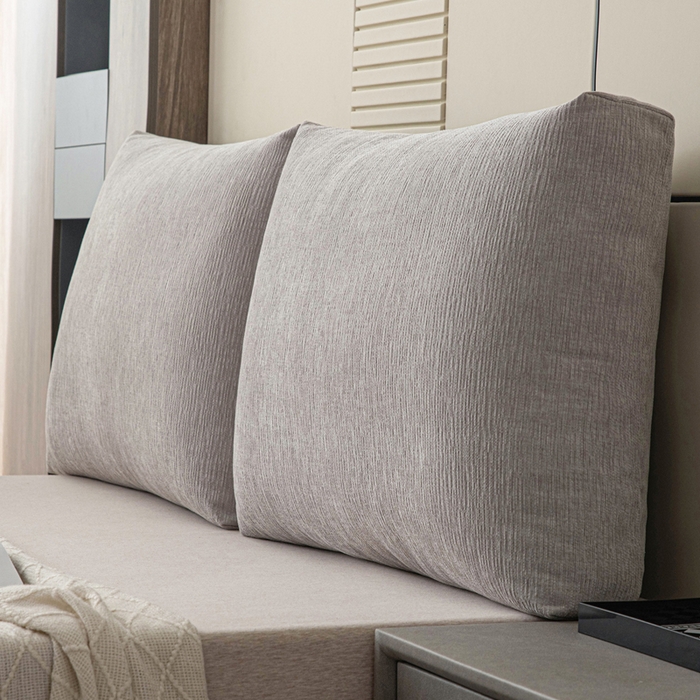 91家纺网 家纺一手货源 找家纺 美达人 2025新款珍珠棉雪尼尔立体面包靠背床头靠垫大靠背沙发抱枕飘窗阳台靠枕 雪尼尔-立体面包-浅灰