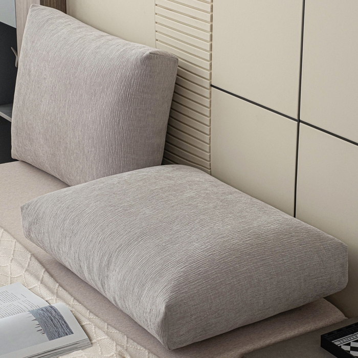 91家纺网 家纺一手货源 找家纺 美达人 2025新款珍珠棉雪尼尔立体面包靠背床头靠垫大靠背沙发抱枕飘窗阳台靠枕 雪尼尔-立体面包-浅灰