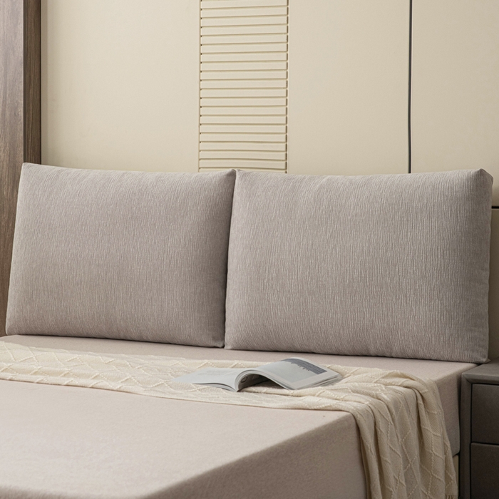 91家纺网 家纺一手货源 找家纺 美达人 2025新款珍珠棉雪尼尔立体面包靠背床头靠垫大靠背沙发抱枕飘窗阳台靠枕 雪尼尔-立体面包-浅灰