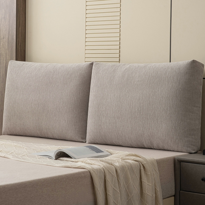 91家纺网 家纺一手货源 找家纺 美达人 2025新款珍珠棉雪尼尔立体面包靠背床头靠垫大靠背沙发抱枕飘窗阳台靠枕 雪尼尔-立体面包-浅灰