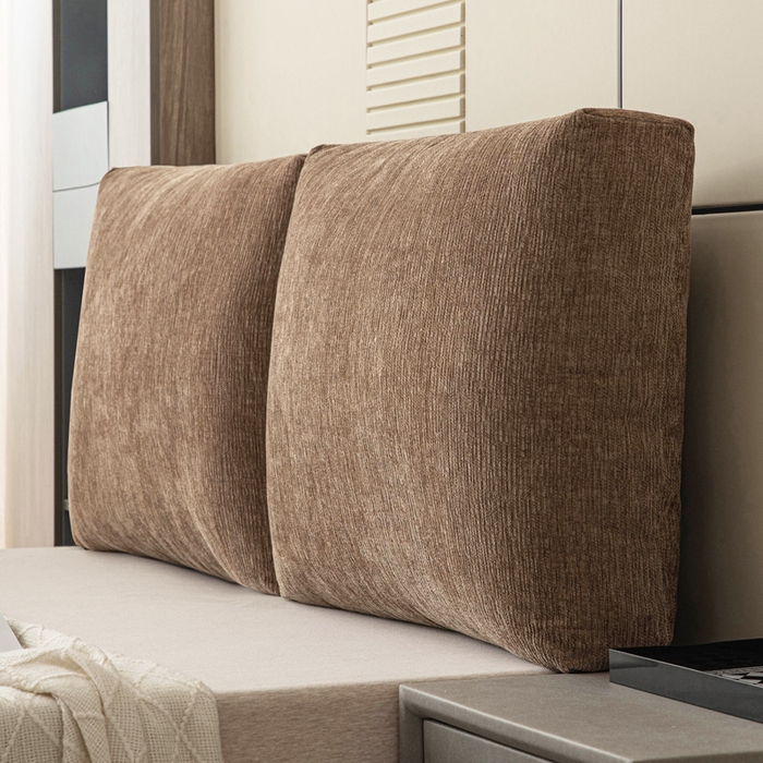 91家纺网 家纺一手货源 找家纺 美达人 2025新款珍珠棉雪尼尔立体面包靠背床头靠垫大靠背沙发抱枕飘窗阳台靠枕 雪尼尔-立体面包-棕咖