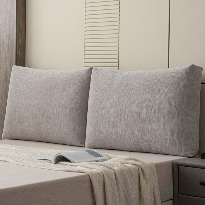 91家纺网 家纺一手货源 找家纺 美达人 2025新款珍珠棉雪尼尔立体面包靠背床头靠垫大靠背沙发抱枕飘窗阳台靠枕 雪尼尔-立体面包-浅灰
