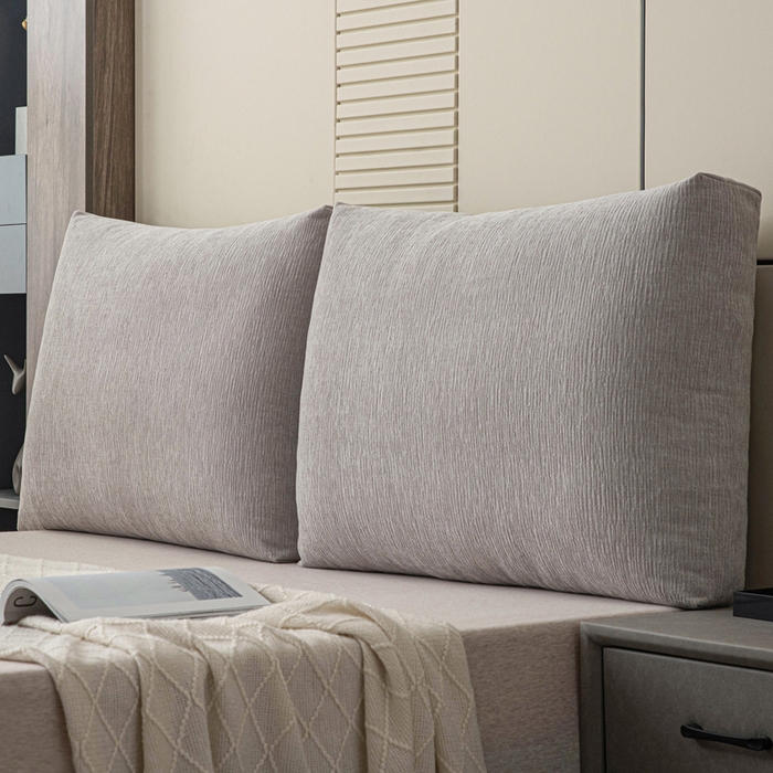 91家纺网 家纺一手货源 找家纺 美达人 2025新款珍珠棉雪尼尔立体面包靠背床头靠垫大靠背沙发抱枕飘窗阳台靠枕 雪尼尔-立体面包-浅灰