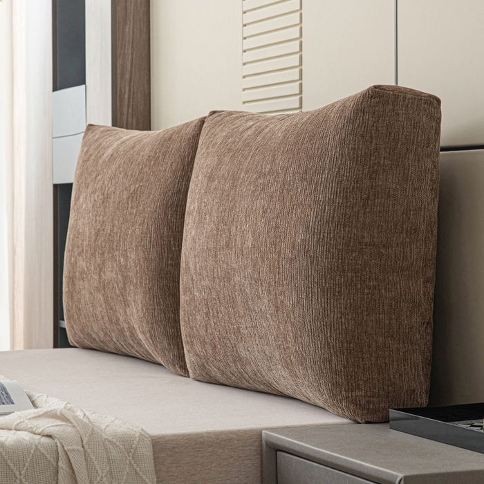 91家纺网 家纺一手货源 找家纺 美达人 2025新款珍珠棉雪尼尔立体面包靠背床头靠垫大靠背沙发抱枕飘窗阳台靠枕 雪尼尔-立体面包-棕咖