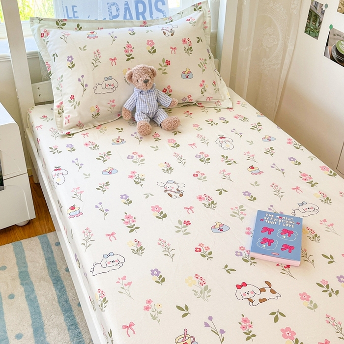 91家纺网 家纺一手货源 找家纺 （总）莱通家纺 2025春夏新款12868纯棉印花学生单床笠 床笠单件（商家提供买家秀）