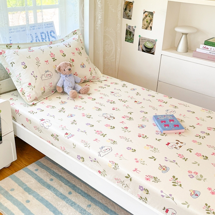 91家纺网 家纺一手货源 找家纺 （总）莱通家纺 2025春夏新款12868纯棉印花学生单床笠 床笠单件（商家提供买家秀）