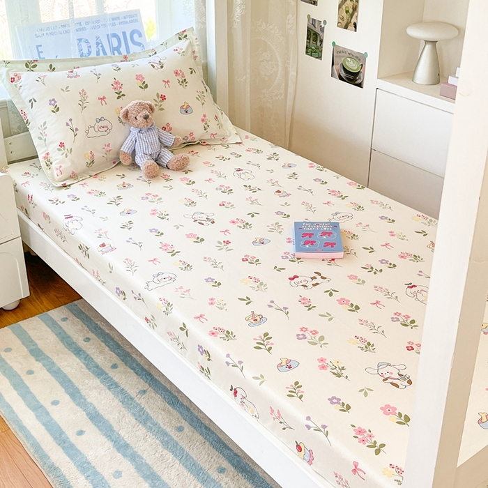 91家纺网 家纺一手货源 找家纺 （总）莱通家纺 2025春夏新款12868纯棉印花学生单床笠 床笠单件（商家提供买家秀）